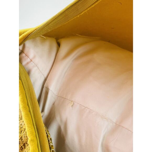 Rodeo Home Throw Pillow Yellow Gold Mustard Chenille Texture Down Feather Filled - Picture 12 of 13